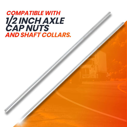 AR-PRO (2-Pack) 1/2”x 36” Zinc Plated Steel Rods Designed for Use as an Axle Shaft on Hand Trucks Dollies Wagons 4005BC Wheelbarrows