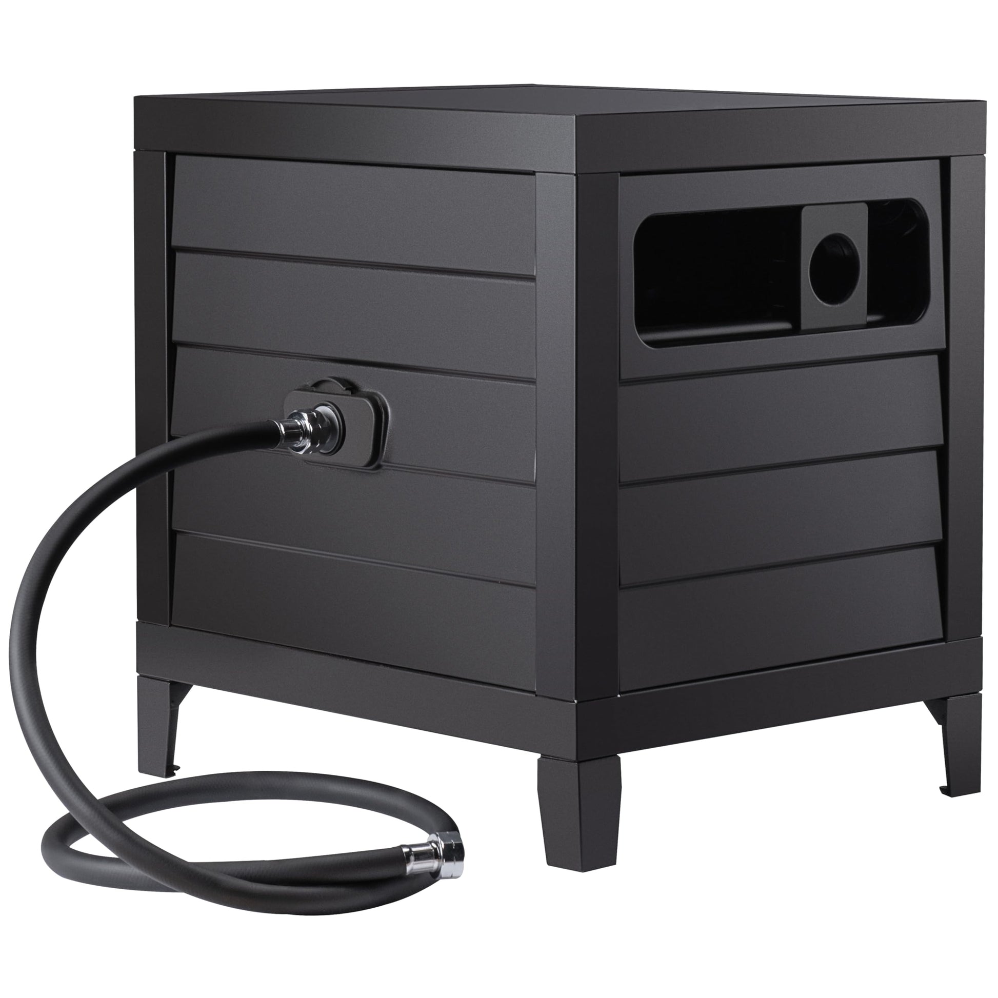 AQUAZILLA Metal Garden Hose Reel Deck box, Durable Steel Garden Hose Storage Box Cabinet, 150ft