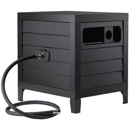 AQUAZILLA Metal Garden Hose Reel Deck box, Durable Steel Garden Hose Storage Box Cabinet, 150ft
