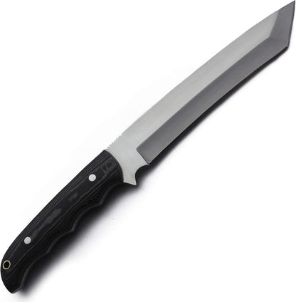 GCS Handmade G10Handle D2 Tool Steel Tactical Hunting Knife with leather sheath Full tang blade designed for Hunting & EDC GCS 266
