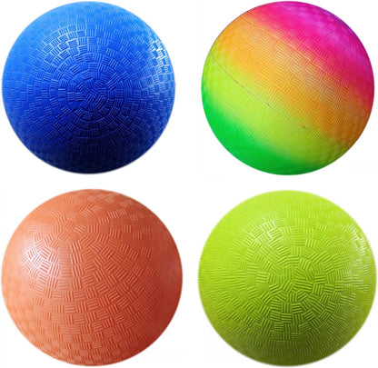 AppleRound 8.5-inch Dodgeball Playground Balls, Pack of 4 Balls with 1 Pump, Official Size for Dodge Ball, Handball, Camps and Schools