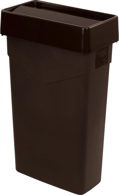 Carlisle FoodService Products 34202369 TrimLine Polyethylene Waste Container, 23 Gallon Capacity, 20" Length x 11" Width x 29.88" Height, Dark Brown (Case of 4)