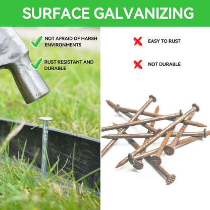 8 Inch Heavy Duty Landscape Stakes with Gasket Caps - 200 Sets Galvanized Spiral Garden Spikes Kit for Securing Weed Barrier Fabric, Artificial Turf, Tent and More