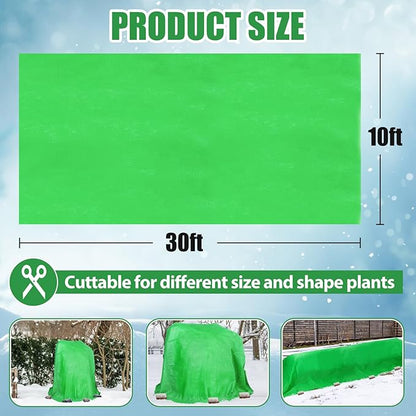 Alphatool 2.0oz/yd² Plant Covers Freeze Protection - 10 x 30 ft Easy of Use Green Winter Plant Frost Blanket Shield for Raised Beds, Reusable Garden Fabric Cloth Floating Row Cover for Outdoor Plants