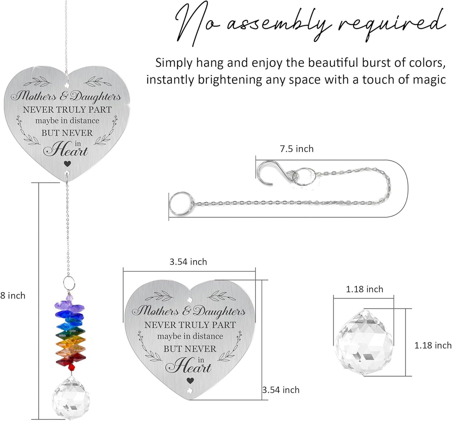Gifts for Mom - Mom Sun Catcher Crystal Suncatcher Rainbow Maker - Hanging Window Decor - Sentimental Keepsake - Gift for Mother from Daughter