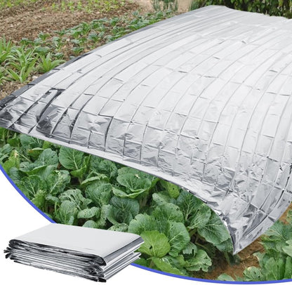 High Silver Reflective Mylar Film, Plant Reflective Film Mylar Sheet Greenhouse Covering Foil Sheets Increase Plant Growth for Outdoor Indoor Grow Room Farming Camping Reduce Uneven Heat