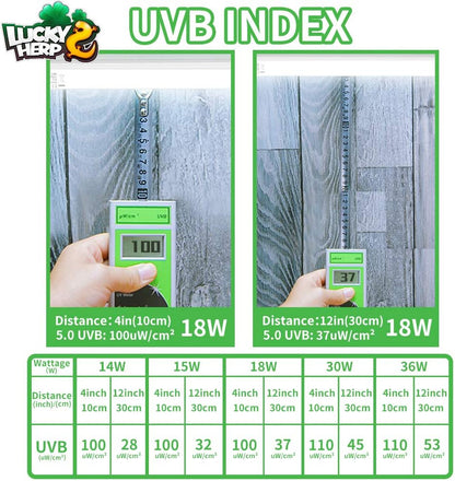 LUCKY HERP 24inch 18W T8 UVB 5.0 Reptile Light, UVA UVB Bulb, Fluorescent Lamp for Reptiles Amphibian