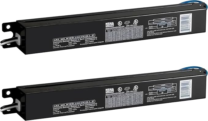 OHLECTRIC 2 Pack - Replacement for Keystone KTEB-232-UV-IS-L-P 2 Lamp T8 Electronic Fluorescent Ballast with Low Light Output | 120-277V Input with Instant Start Operation | 0.78 Ballast Factor