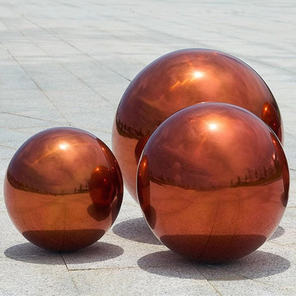 Stainless Steel Gazing Globe Mirror Ball, Decorative Gazing Balls for Garden, Reflective Smooth Garden Ball Sphere for Outdoor Yard Decoration (Orange, Dia: 6 inch)