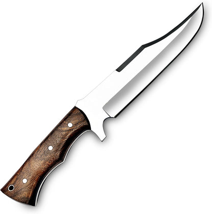 Handmade D2 Steel 14 Inch Full Tang Bowie Knife with sheath, Hunting knife with Wood Handle and steel Guard Ideal for Bushcraft, Camping, Survival, Hunting & outdoor use