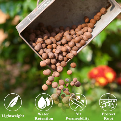 Halatool 8LB Clay Pebbles for Plants 4mm-16mm Lightweight Hydroton Leca Balls for Indoor Potted Plants Hydroponics Gardening Orchids Drainage Decoration Aquaponics