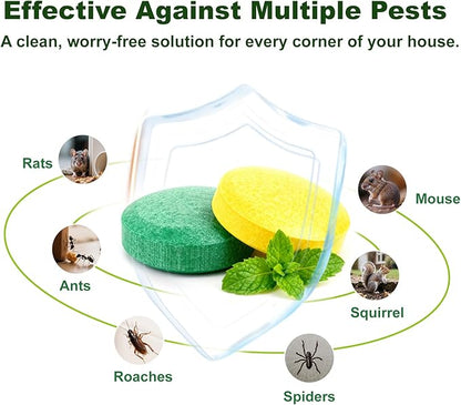 Rodent Repellent with Peppermint Oil -Mouse/Rat/Squirrel Repellent for Garage/Attic/Car Engine - Natural Indoor & Outdoor Mice/Mole Deterrent, Safe vs Moth Balls & Traps (60 Pack)