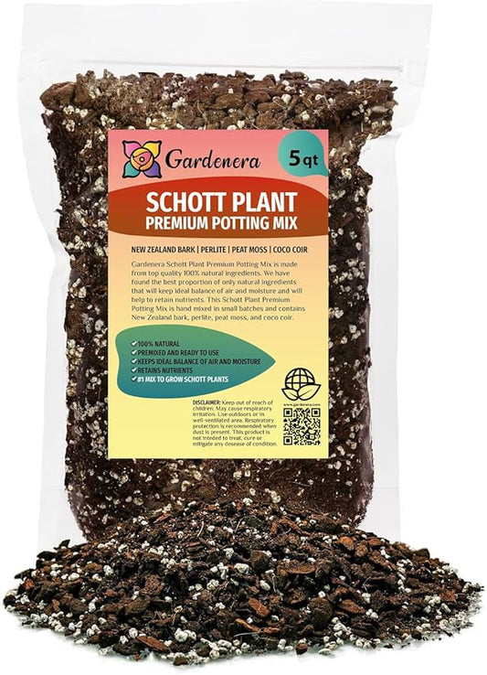 Monstera Lechleriana Schott Potting Mix - Retains Moisture and Enhances Root Growth - 5 Quart