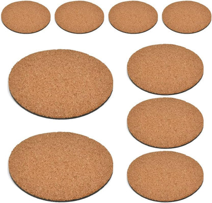 10Pcs Cork Plant Mat Round Cork Plant Coasters 4/6/8 Inch DIY Corks Pad Plants Plate Pad for Gardening, Indoor and Outdoor Pots, DIY Craft Project