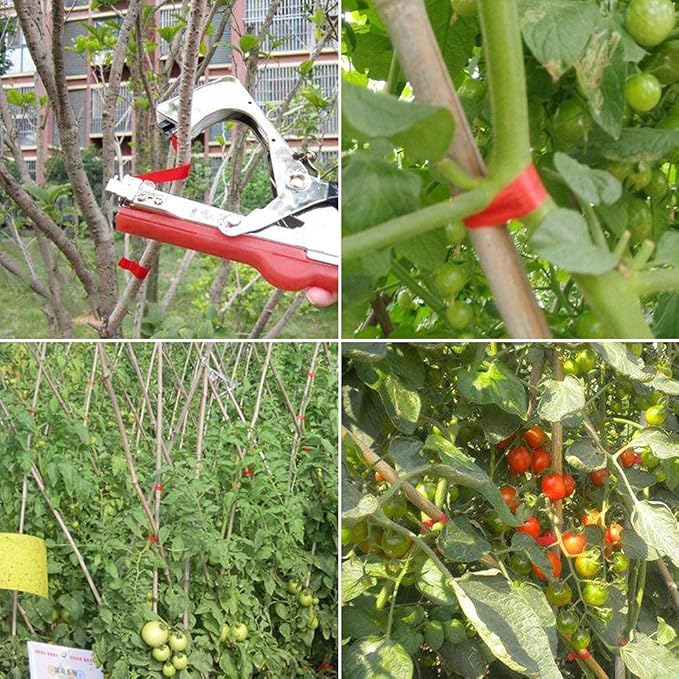 Plant Tying Machine Tomato Tape Tool Fruit Twine Tool with 21 Rolls of Tape and 1 Box of Staple for Garden Vegetable Grape Cucumber Pepper
