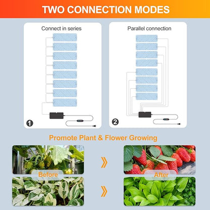 FECiDA 8Pack Grow Lights for Seed Starting, 2025 80W Flat Grow Light Panels for Shelves, Under Cabinet/Counter, Greenhouse, Indoor Plants, 4,8,12 Hr Timer, Free Linking