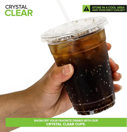 Stock Your Home 16 oz Premium Commercially Compostable Cold Cups (50 Pack), Eco Party Cup, Environmentally Friendly Disposable Sustainable for Water, Wine, Beer Sample