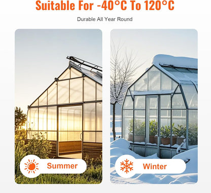 VEVOR 5 Pack Polycarbonate Greenhouse Panels, 2' X 4' X 0.32'' Roof Panels Sheets, Waterproof UV Protected Corrugated Plastic Roofing, Impact Resistance Clear Roofing Sheets for Greenhouse/Garden