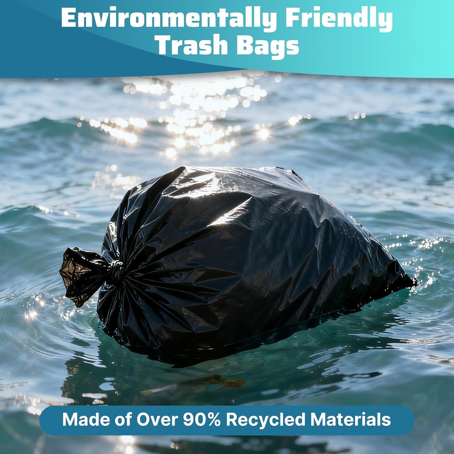 30-35 Gallon Trash Bags 100 Count, 20 Micron HDPE, Durable & Tear-Resistant Trash Can Liners, Large Black Garbage Bags for Household waste, kitchen waste, yard trash & packing leaves