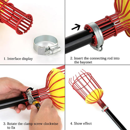 Fruit Picker Harvester Basket, Adjustable Fruit Picker Tool with Cushion to Prevent Bruising, Professional Gardening Fruit Picker Tool for Picking Apple Pear Peach Orange (Pole Not Included) (2PCS)