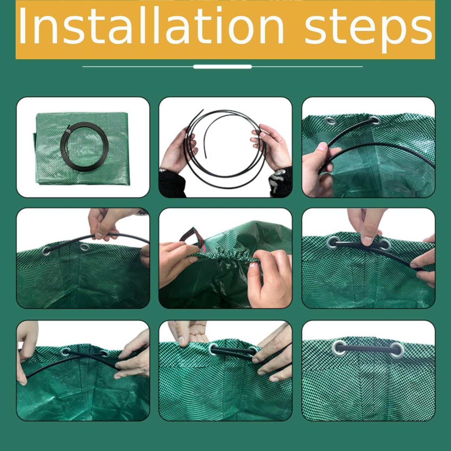 4-Pack 106 Gallon Leaf Bags & Yard Waste Collector - Reusable Standable Lawn/Garden/Camping Recycling Bags with 4 Handles, Portable Leaf Storage Container