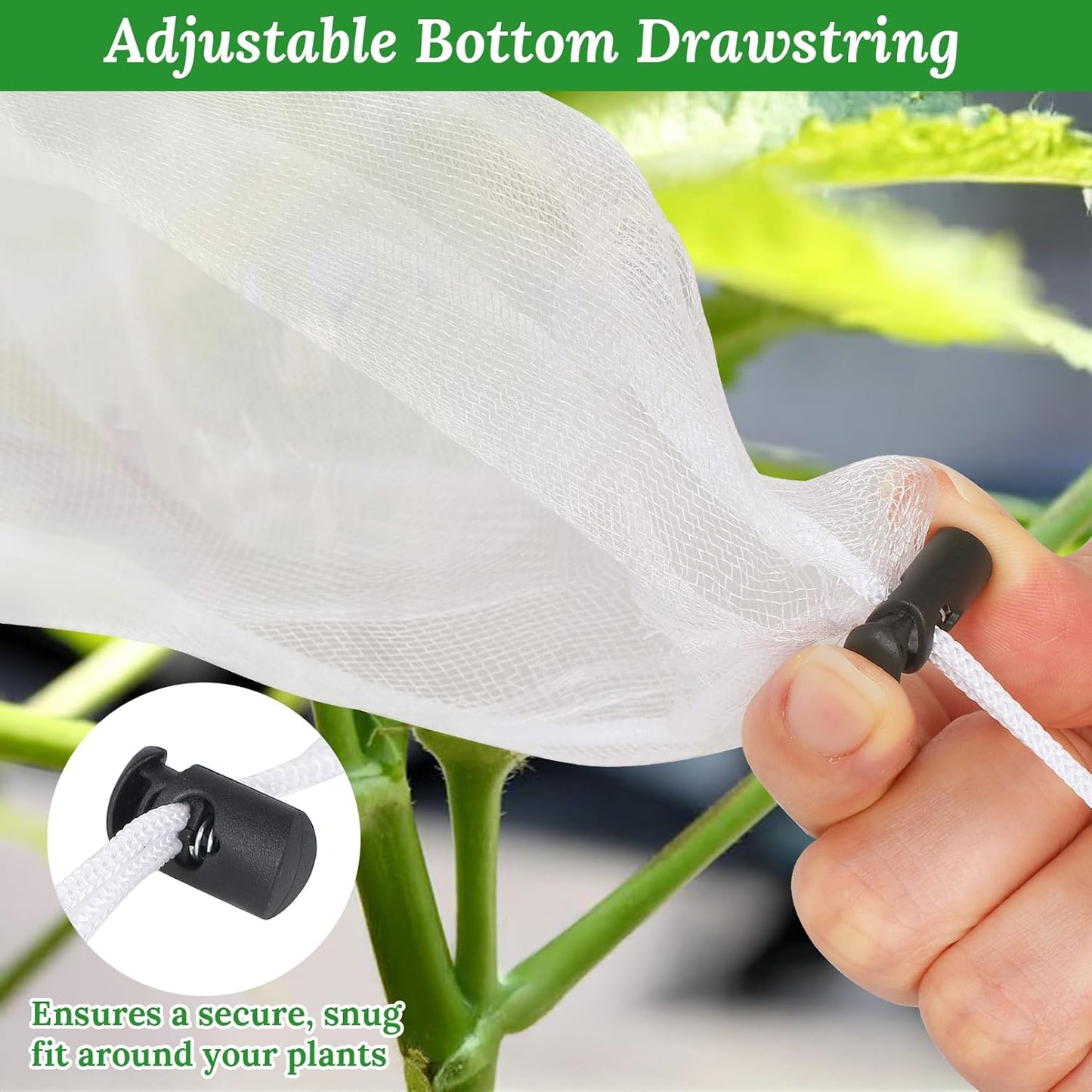 2 Pack Garden Netting for Raised Beds,Durable Ultra Fine Mesh Plant Covers with Drawstring to Keep Small Animals Pest Out,Raised Bed Bird Barrier Screen for Protecting Flowers Vegetables Fruits Crops