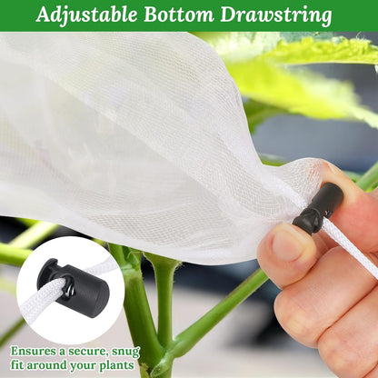 2 Pack Garden Netting for Raised Beds,Durable Ultra Fine Mesh Plant Covers with Drawstring to Keep Small Animals Pest Out,Raised Bed Bird Barrier Screen for Protecting Flowers Vegetables Fruits Crops