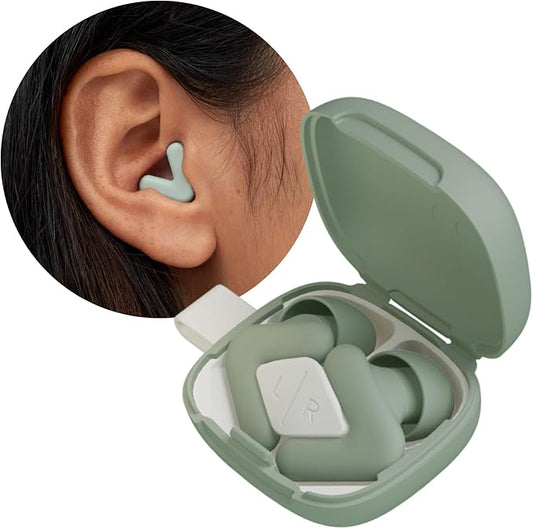 Alpine Silence Earplugs for Sleep, Focus & Travel - V-Shape Snug Fit & Soft Oval Tips – 4 Sizes