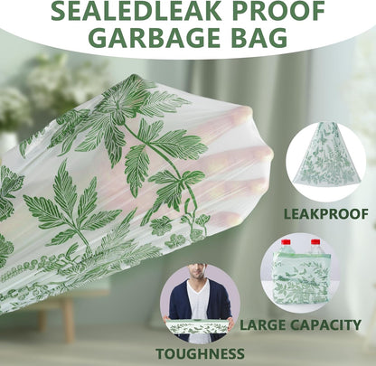 VOK 8 Gallon Trash Bags with Butterfly Printed & Sweet Wormwood Scent, Drawstring Medium Garbage Bags, Tear-Resistant & Fragrant Trash Can Liners, Trash Bags 8 Gallon for Home/Office, 75 Counts