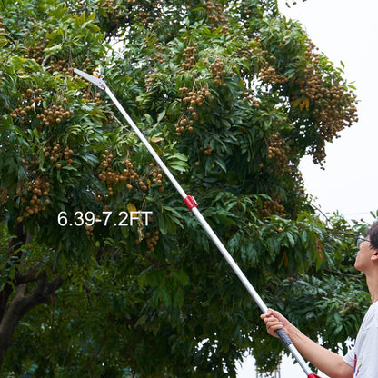 Tree Pruner with Telescoping Pole, 3.9-7.2 ft Extendable Reach, Branch Trimmer (Silver, 3.9~7.2 Ft)