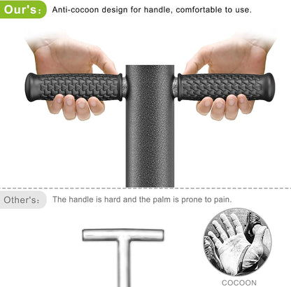 Dolibest 3-in-1 Sod Plugger & Bulb Planter Tool - Depth Adjust (3-6'') Stainless Steel Sharp Serrations with Ergonomic Grip | Lawn Plug Cutter for Turf Repair, Soil Sampling & Garden Planting-35.7"
