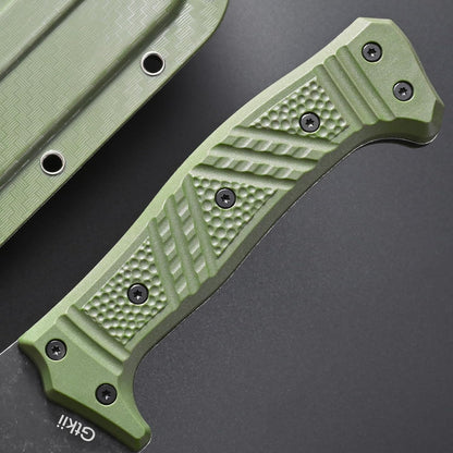 GTK32 Fixed Blade Knife DC53 Steel Blade Full Tang Nylon Fiberglass Handle Heavy Duty Knifes for Field Hunting Camping Adventure(Green)