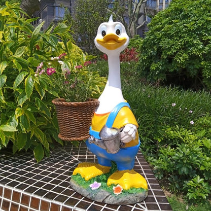 Couple Duck Garden Statue Duck Succulent Plant Flower Pot Goose Flower Pot Sculpture Indoor and Outdoor Art Decoration Courtyard Terrace Balcony Living Room Office Decoration Festival Gifts
