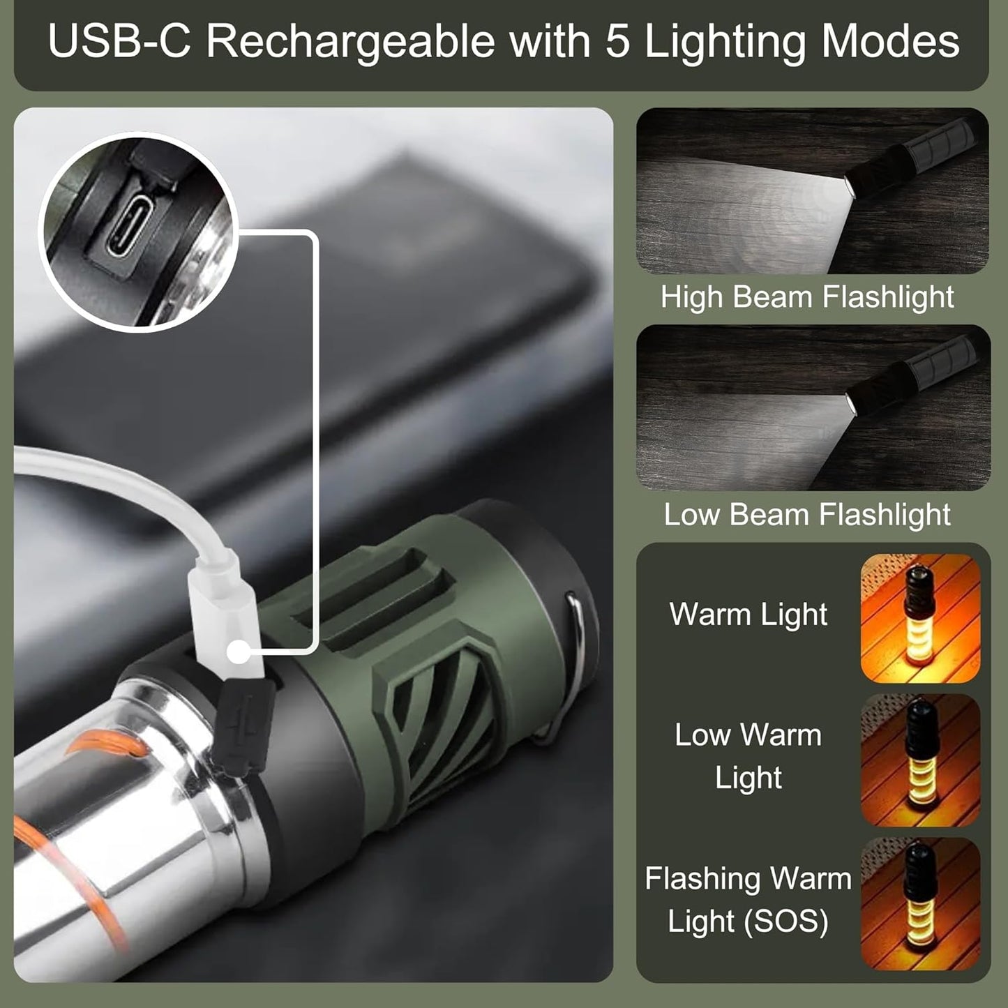 Rival Tac Buzz Repel Pro Lamp 3-in-1 Mosquito Repellent Rechargeable Flashlight, Citronella Outdoor Mosquito Repellent 30 Ft., IPX5, Camping Light (Mosquito Repellant with Flashlight/Torch and Tripod)