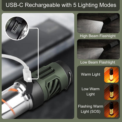 Rival Tac Buzz Repel Pro Lamp 3-in-1 Mosquito Repellent Rechargeable Flashlight, Citronella Outdoor Mosquito Repellent 30 Ft., IPX5, Camping Light (Mosquito Repellant with Flashlight/Torch and Tripod)