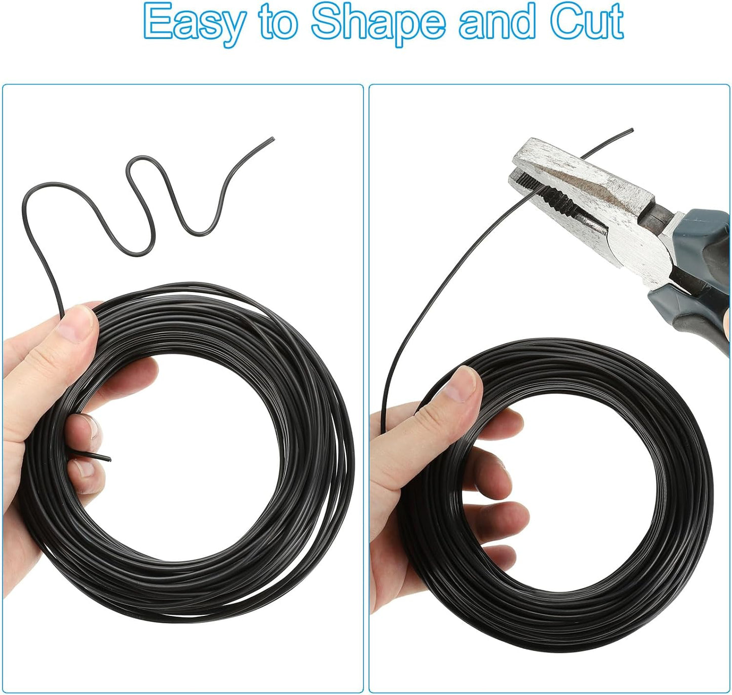 PATIKIL 3mm x 41ft Bonsai Training Wire,Floral Wire Stems Anodized Aluminum Tree Wire for Gardening Branch Fixing,Black