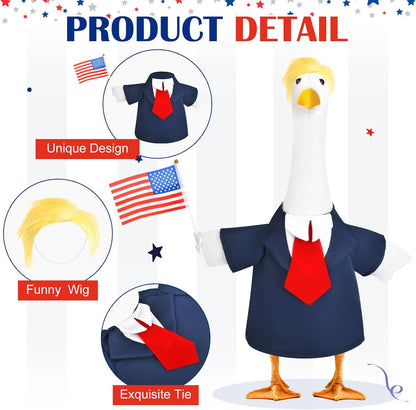 Porch Goose Outfit Fits 23” Goose Statue Funny Lawn Goose Clothes for Porch Yard and Patio Decor