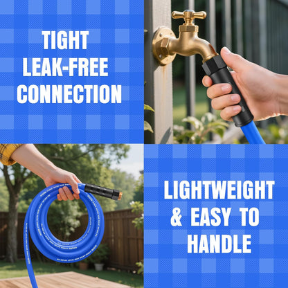 Heavy Duty Garden Hose 50 ft, Non-Expanding Flexible Water Hose, Kink Resistant Lightweight Hybrid Hose, Leakproof Hose Male to Female Fittings