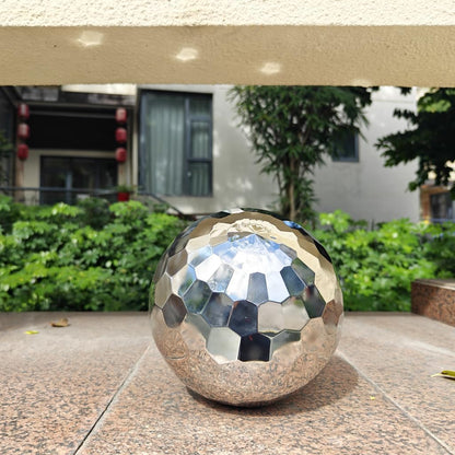 304 Stainless Steel Gazing Ball Sculptures Diamond Ball Decoration Mirror Hollow Decor Ball Reflective Garden Sphere Hollow Metal Ball Ornament Statues Gazing Globe for Home Garden (6 inch)