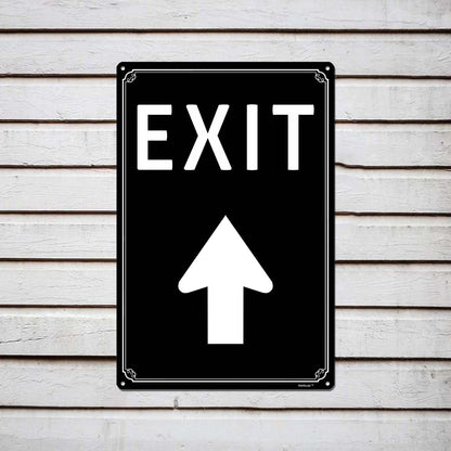 8x12" Exit Sign with Up Arrow - High-Intensity Aluminum Parking Lot Sign, Weatherproof & Fade-Resistant, Ideal for Outdoor & Indoor Use - Curbside Sign