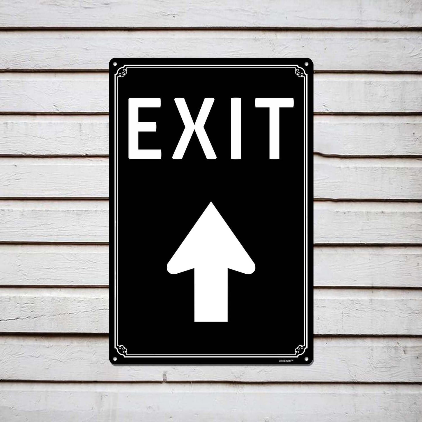 12x16" Exit Sign with Up Arrow - High-Intensity Aluminum Parking Lot Sign, Weatherproof & Fade-Resistant, Ideal for Outdoor & Indoor Use - Curbside Sign