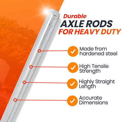 AR-PRO (2-Pack) 5/8” x 36” Zinc Plated Steel Rods Designed for Use as an Axle Shaft on Hand Trucks Dollies Wagons 4005BC Wheelbarrows