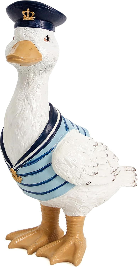 Garden Duck Statues for Outdoor Decorations,Porch Duck Figurine Sculptures for Garden Decor,Animal Statue Beach Nautical Ducks Decor for Indoor Outside Porch Patio Yard Lawn Home Shelf Decor Accent