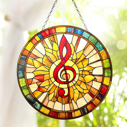 Teacher Musical Suncatcher Window Decor Music Gift for Lover Piano Gifts Garden Sun Catchers Windows Indoor Hanging Decorations Outdoor Holiday