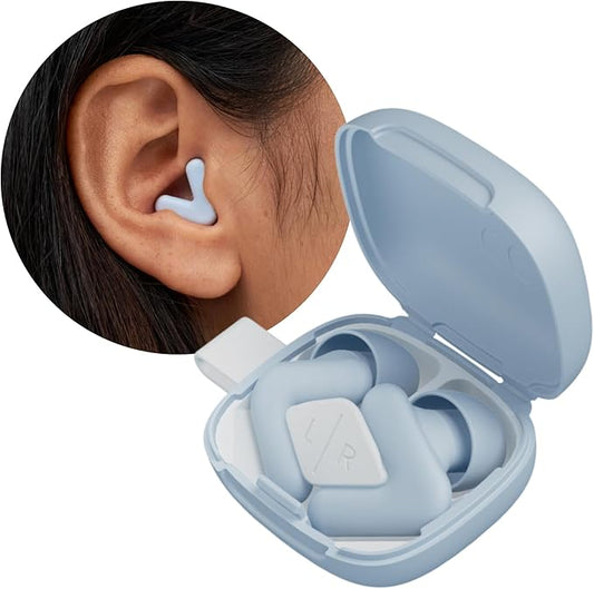 Alpine Silence Earplugs for Sleep, Focus & Travel - V-Shape Snug Fit & Soft Oval Tips – 4 Sizes