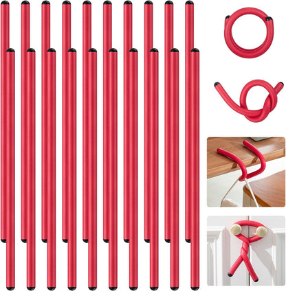 20 Pcs 17 Inch EVA Foam Twist Rubber Ties Reusable Bendable Cable Tie Straps Flexible Heavy Duty Twisty Ties for Organizing Cords Bundling (Red)