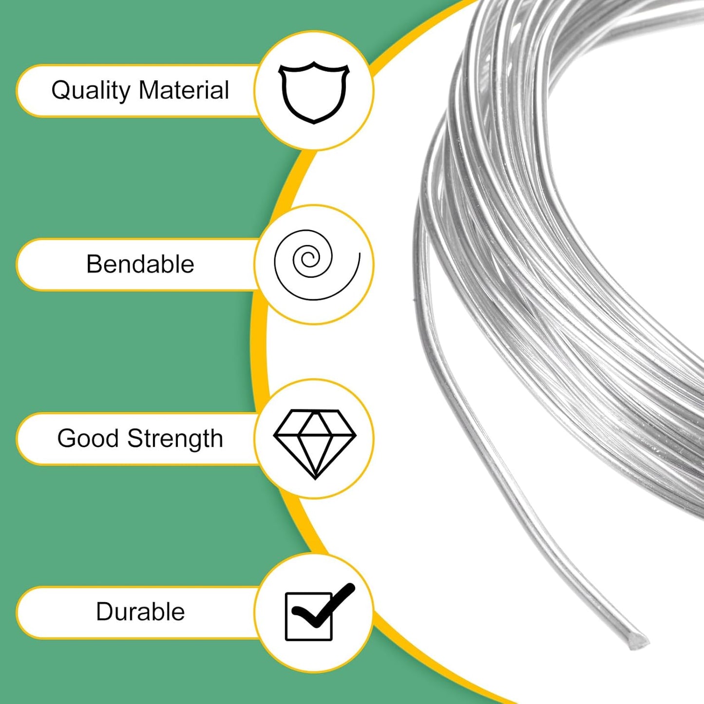 2mm Bonsai Training Wire, 16.4 Feet Total Anodized Aluminum Bonsai Wires for Bonsai Tree Shaping/Branches Fixing/Trunk Holding/DIY Crafting [Silver]