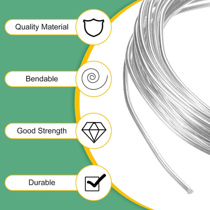 2mm Bonsai Training Wire, 16.4 Feet Total Anodized Aluminum Bonsai Wires for Bonsai Tree Shaping/Branches Fixing/Trunk Holding/DIY Crafting [Silver]
