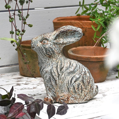 All Chic Bunny Decor Garden Statue Cement Rabbit Statue for Home Garden Indoor Outdoor Statues for Yard,Front Yard Decor,Easter Rabbit Figurines（Blue）