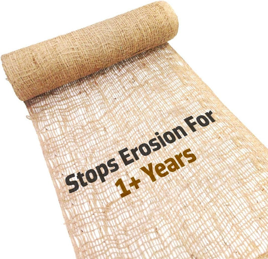 Sandbaggy Jute Netting Roll, 4 ft x 225ft - Biodegradable Erosion Control Blanket for Slopes, Hills & Drainage, Eco-Friendly, Durable Soil Stabilizer, Contractor-Approved for Landscaping (10 Rolls)